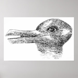 Poster Rabbit Duck illusion Est-ce un lapin ou est-ce un