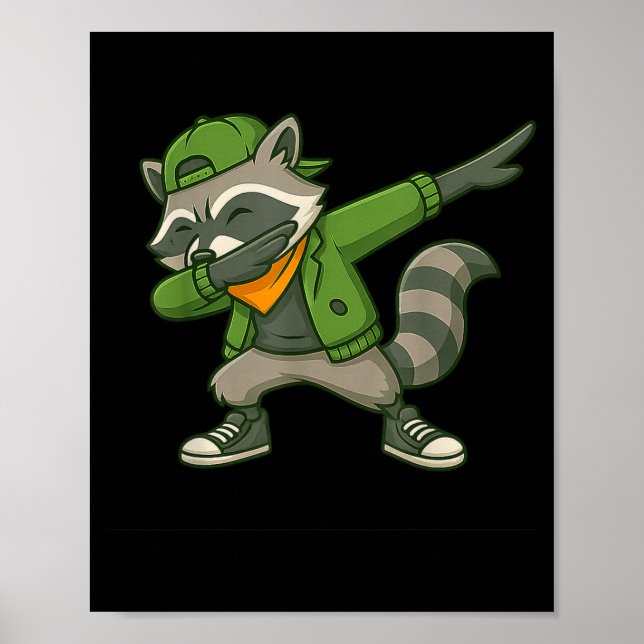 Poster Raccoon Dab Streetwear Clic Funny For Men Women Ki (Devant)