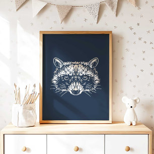 Poster Raccoon   Forest Animal Raccoon Wall Print