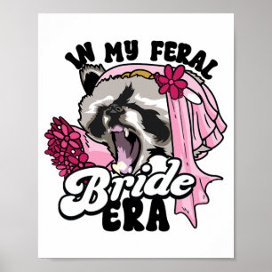 Poster Raccoon Mème Dans Mon Époque Feral Bride Era Bache