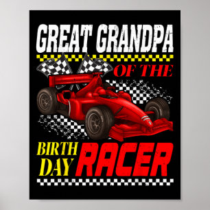 Poster Race Car Party Grand Grand-Père Du Racer Anniversa