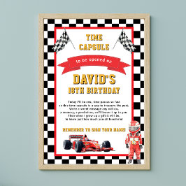 Poster Race Car Thématique Anniversaire Temps Capsule Jeu