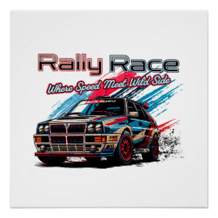 POSTER RACE RALLY - LORSQUE LA VITESSE RENCONTRE LE CÔTÉ 