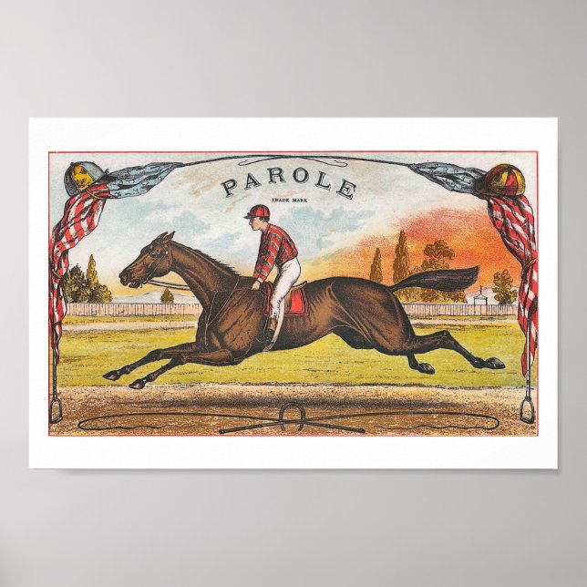 Poster Racehorse d'Amérique Vintage (Devant)