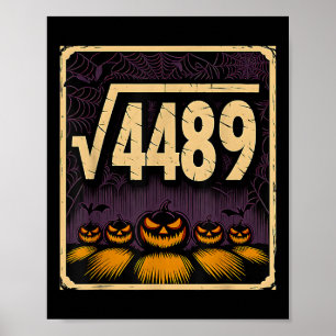 Poster Racine carrée 4489 Citrouille d'Halloween Blague m