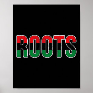 Poster Racines afro-américaines - Drapeau de l'Unia panaf