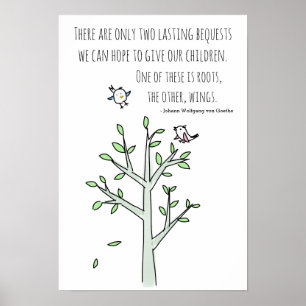 Poster Racines et ailes inspirant la citation de
