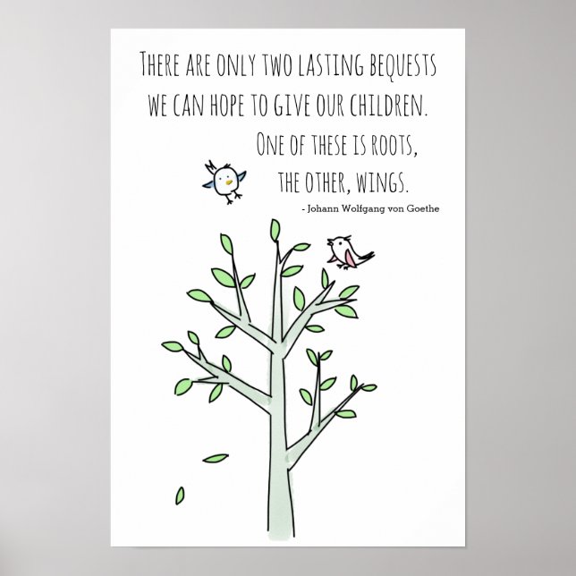 Poster Racines et ailes Inspirer la citation parentale (Devant)
