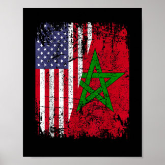 Poster RACINES MAROCAINES | Demi Drapeau Américain | DRAP