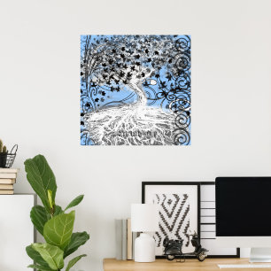 Poster Racines Profondes Art Original de l'Arbre Fantaisi