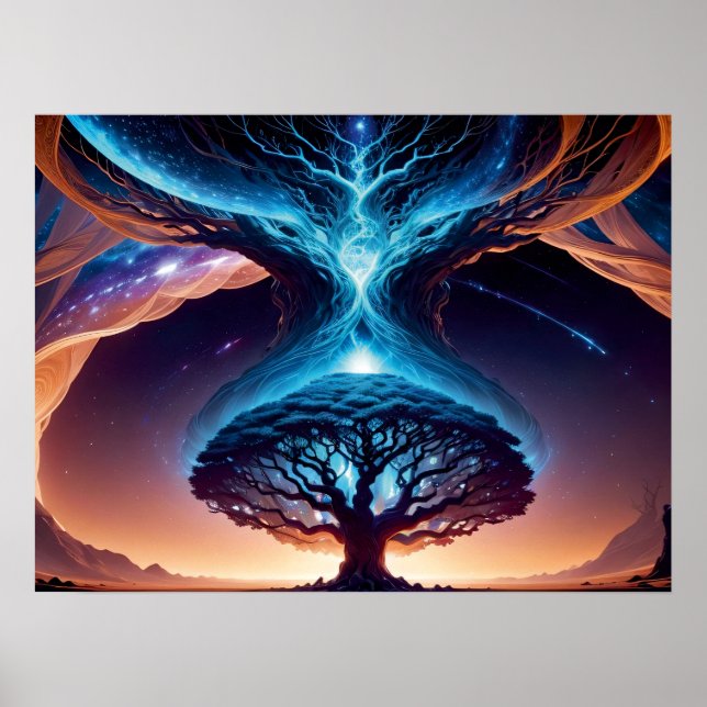 Poster Racines radiantes : L'arbre de vie inspirant l'art (Devant)