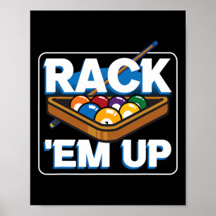 Poster Rack Em Up Stick Player Sports Chalk Game Pool