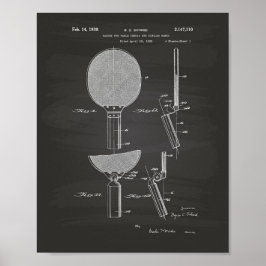 Poster Racket Table Tennis 1939 Brevet Art - Chalkboard