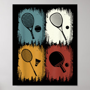 Poster Racketlon, sport de tournoi avec 4 disciplines