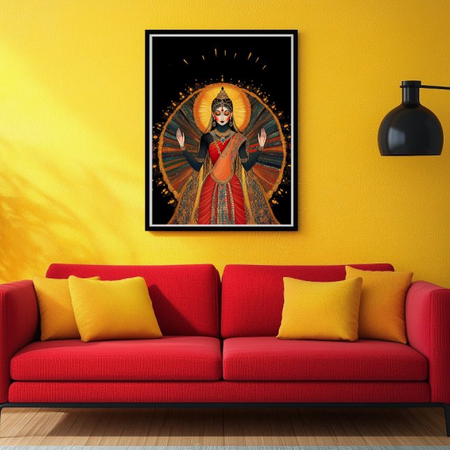 Poster Radha déesse de l'amour et de la compassion Black  (Créateur téléchargé)