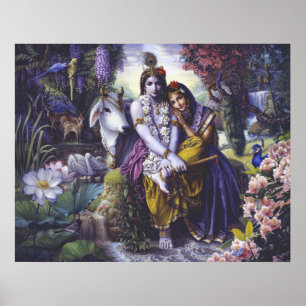 Poster Radha Krishna Toile Couple All-Attractive