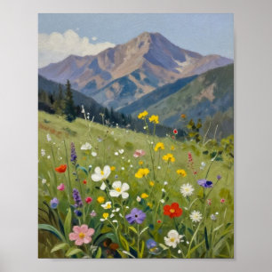 Poster Radiance estivale : Une prairie de fleurs sauvages