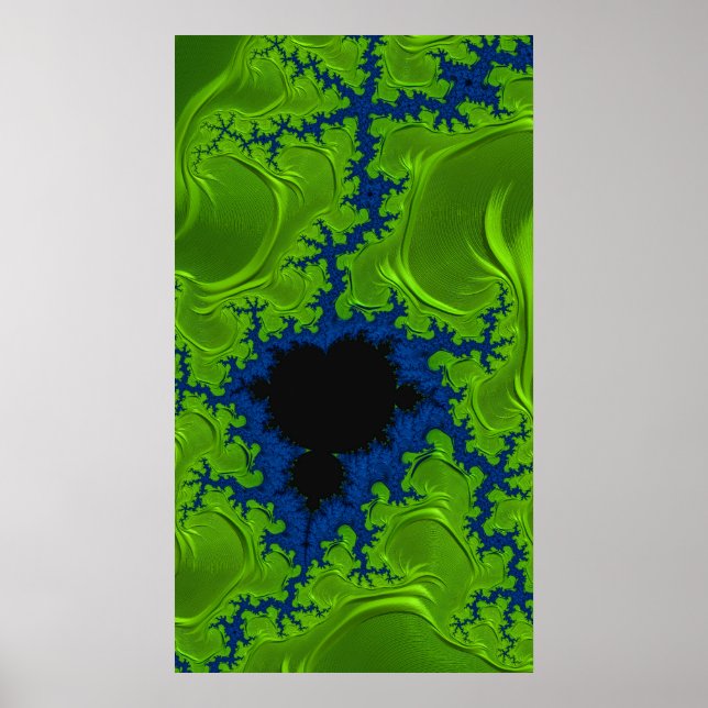 Poster Radioactif Mandelbrot Fractal Art Abstrait (Devant)