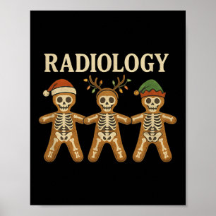 Poster Radiologie de Noël squelette pain d'épice X