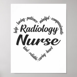 Poster Radiologie Infirmière Coeur Mot Cloud
