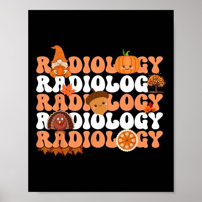 Poster Radiologie rétro Citrouille radiologue Xray Fall T (Devant)