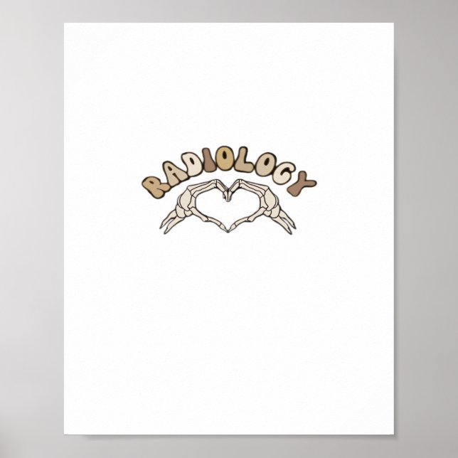 Poster Radiologie Squelette Coeur Mains Classique (Devant)