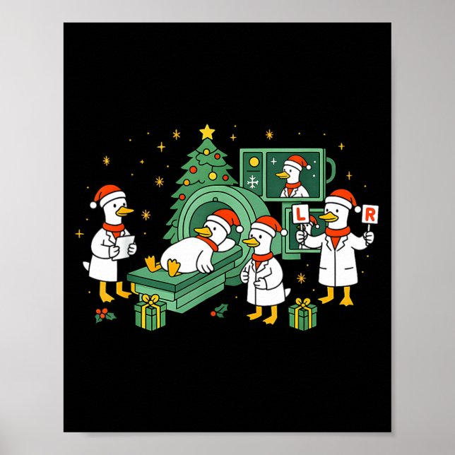Poster Radiology Funny Goose Ct Scan Christmas Xray Nurse (Devant)