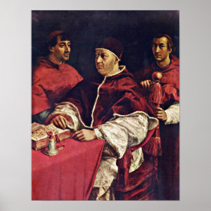 Poster Raffael - Portrait du Pape Leo X et des cardinaux