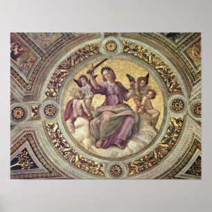Poster Raffaello Sanzio da Urbino - Justitia Tondo