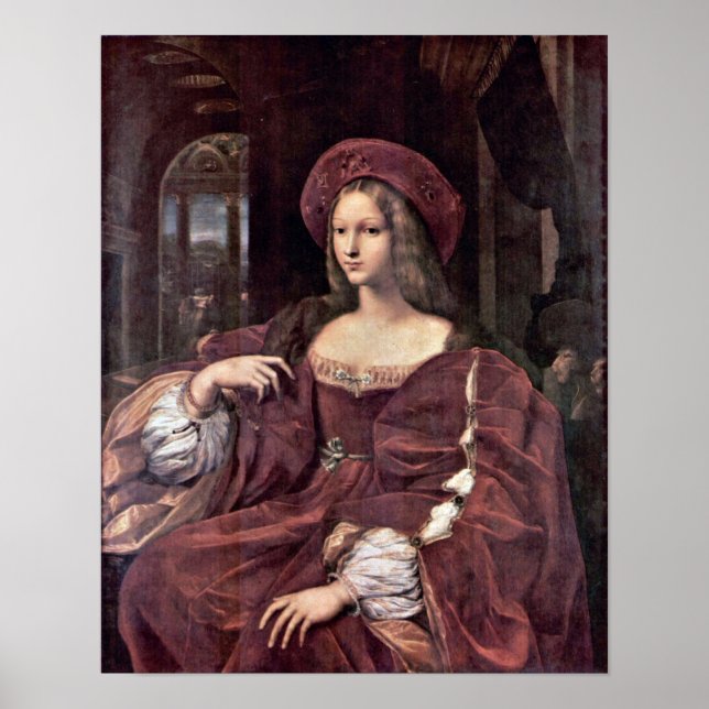 Poster Raffaello Sanzio - Portrait de Joanna d'Aragon (Devant)