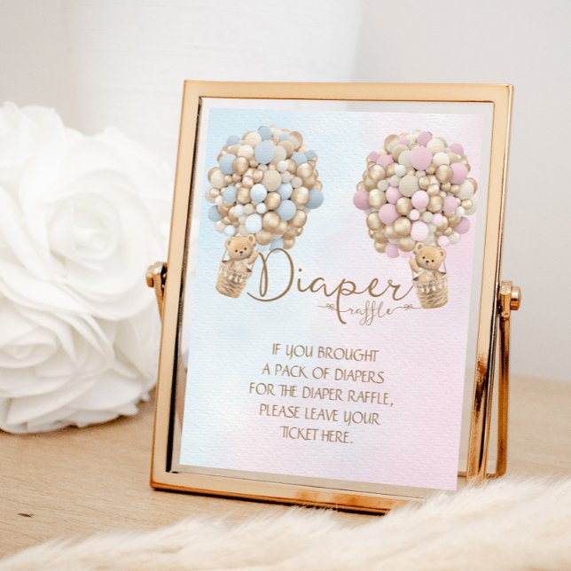 Poster Raffle de couche pour fille rose pâle (Créateur téléchargé)