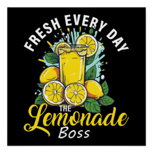 Poster Rafraîchi Chaque Jour Le Patron De Limonade