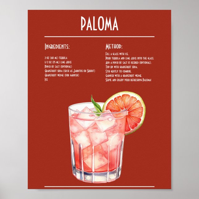 Poster Rafraîchir la barre de recettes Paloma (Devant)