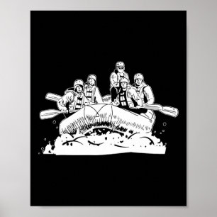 Poster Rafting - Bateau Raquette d'eau blanche