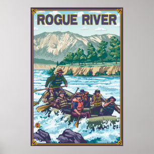 Poster Rafting en eau blanche - Rivière Rogue, Oregon