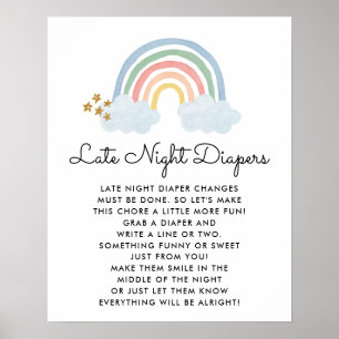 Poster Rainbow Baby shower tard nuits Diaper jeu