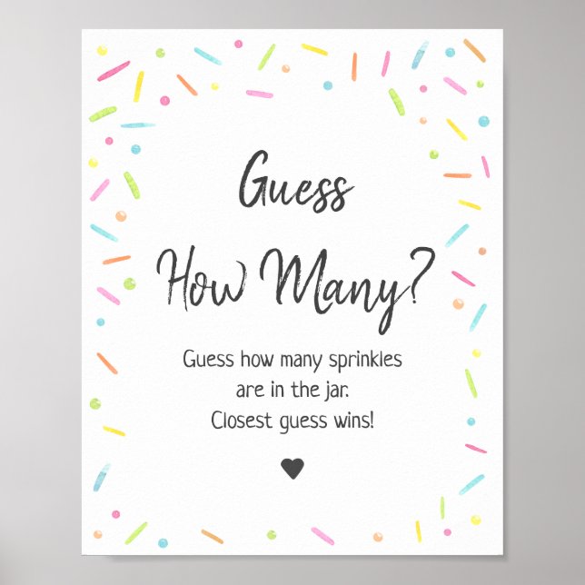 Poster Rainbow Baby Sprinkle Devinez Combien De Jeu (Devant)