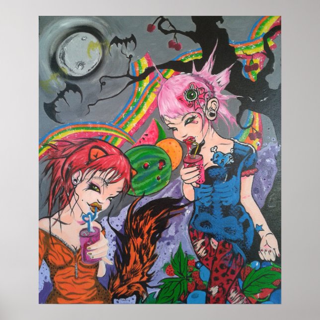 Poster 'Rainbow Bacon & Juice' (Devant)