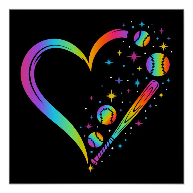 Poster Rainbow Baseball (Devant)