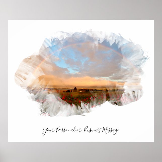 Poster *~* Rainbow Beach Waves Ocean Artsy Floral AR11 (Devant)