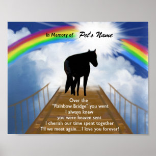 Poster Rainbow Bridge Memorial Poem for Horses