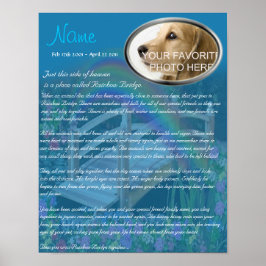 Poster Rainbow Bridge Pet Memorial - Bleu