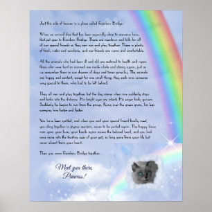 Poster Rainbow Bridge Pet Perte (personnalisable)