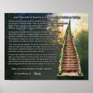 Poster Rainbow Bridge Pet Perte Perte personnalisée Mur I