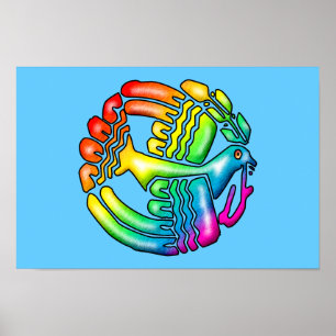 Poster Rainbow Dove de la paix