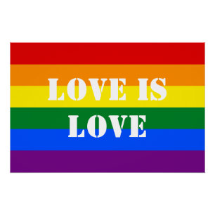 Poster Rainbow Flag Gay pride LGBTQ L'amour est amour