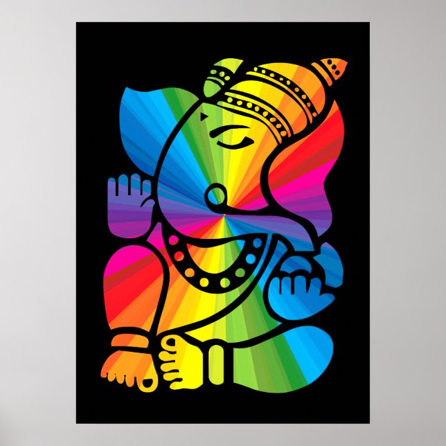 Poster Rainbow Ganesha (Devant)