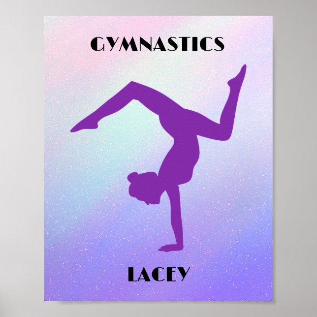Poster RAINBOW GYMNASTICS GYMNAST Personnalisé (Devant)