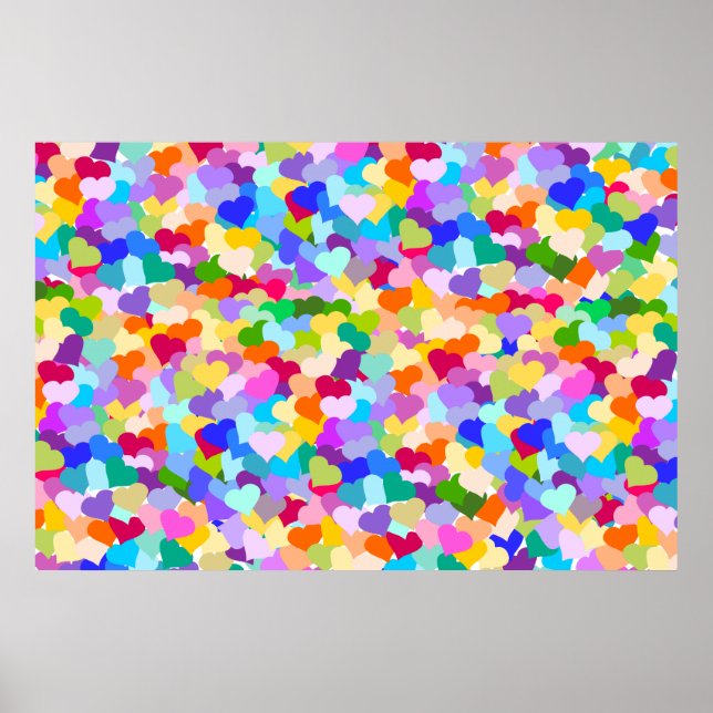 Poster Rainbow Heart Confetti (Devant)