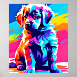Poster Rainbow Hug Dog Art